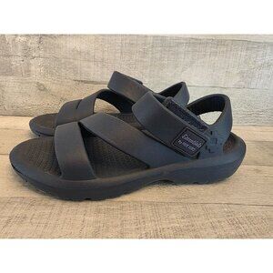 Muk Luks Essentials Mens Sandals L 9-10 Black Comfort Footbed Slip-On